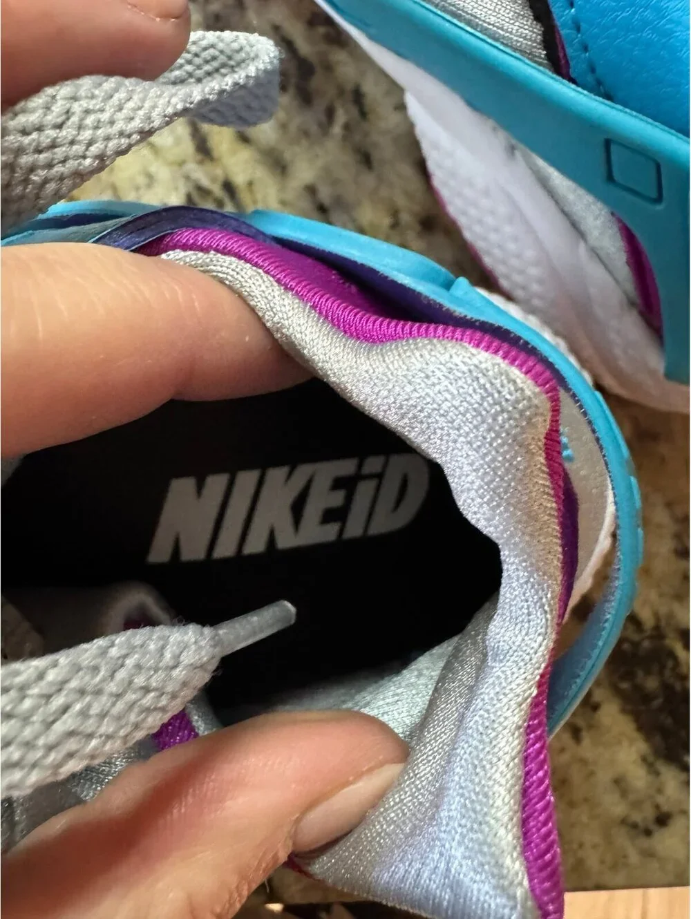 CUSTOM 2015 NIKE HUARACHE SHOES 8.5 PURPLE GREY TEAL NEVER WORN BY NIKEID